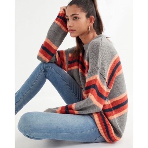 Urban Outfitters Sweaters - Urban Outfitters Striped Boyfriend Pullover Sweater Oversized Size Medium